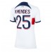 Paris Saint-Germain Nuno Mendes #25 Borte Drakt Dame 2023-24 Kortermet